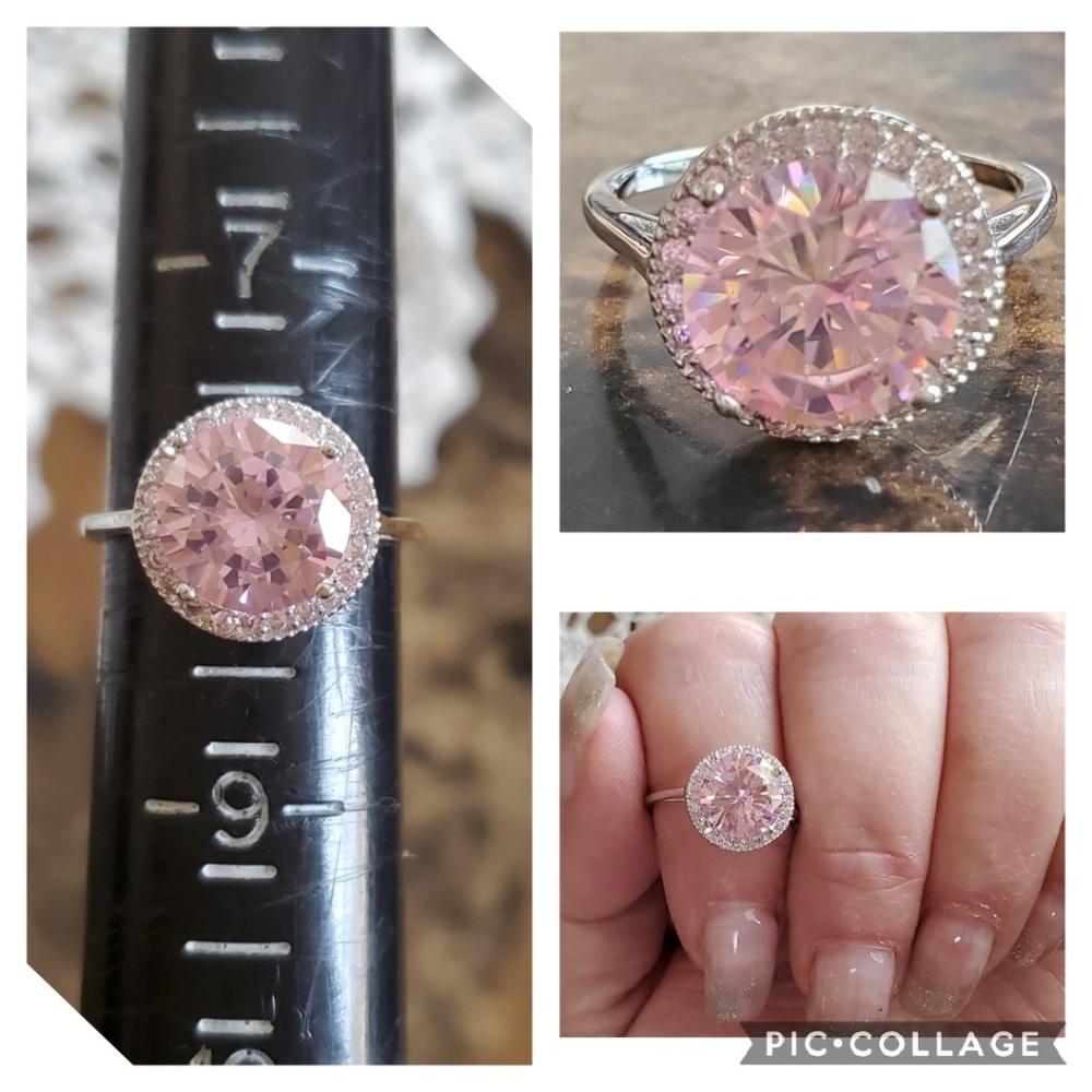 Genuine 4ct Pink Sapphire Ring Size 8 - Picture 8 of 8